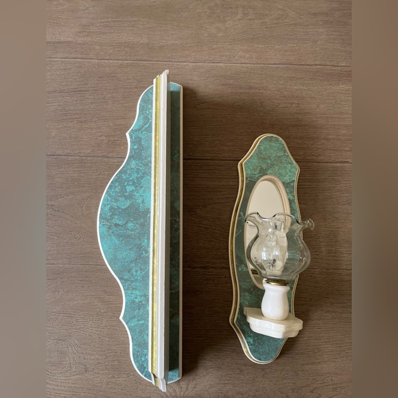 Vintage Home Interiors 90s Wall Decor Set – Shelf & Sconce Mirror - Picture 16 of 16